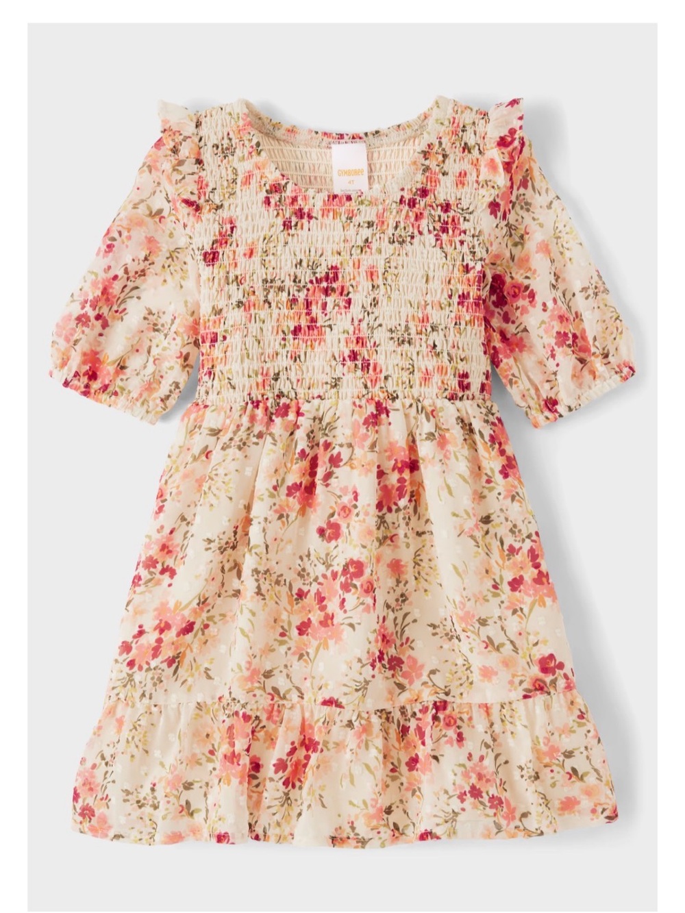 Gymboree
Girls Floral Smocked Ruffle Dress - Country Charm - Tan